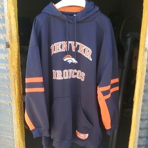 NFL Denver Broncos Navy and Orange Pullover Hoodie